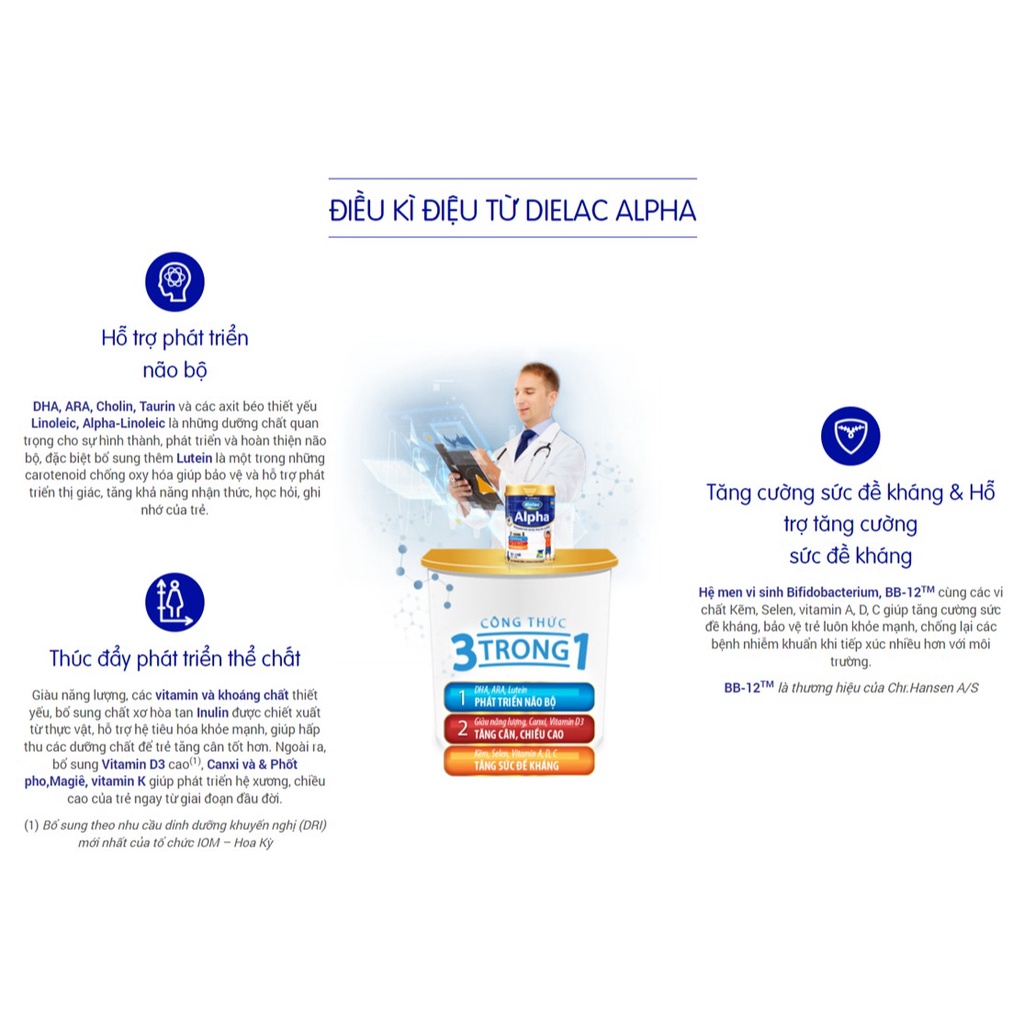 Sữa bột Dielac Alpha 2 - lon 900g (cho trẻ từ 6 - 12 tháng tuổi)