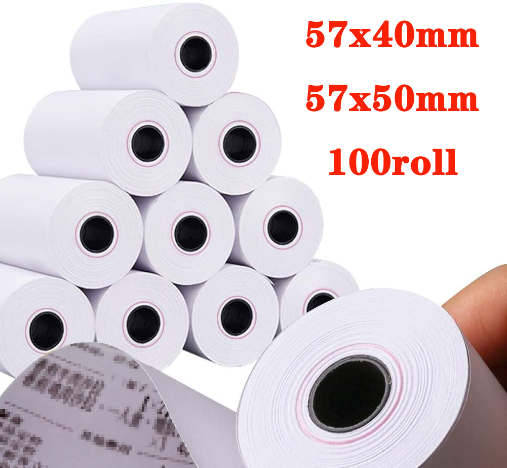 CRG100 / CRG500 Till Rolls (box Of 20). 57mm Wide X 50mm Diameter - 28m Of Paper Per Roll - View #4