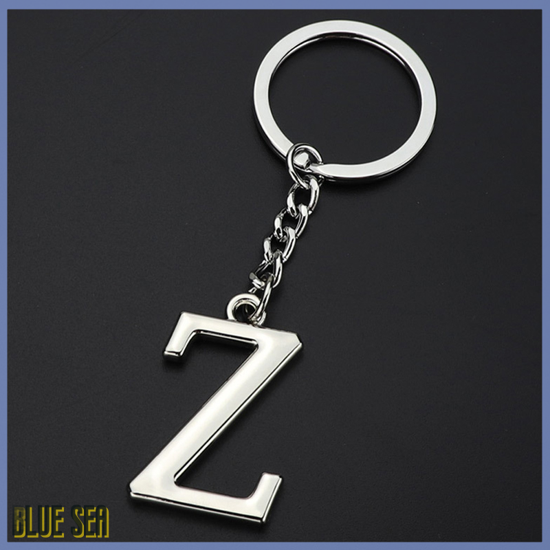 Bluesea Creative Alphabet Pendant Fashion 26 Letters Alphabet Initial Keyring 26 Capital English Letters Metal Key Chain Surname Initials Couple Pendant Men's And Women's