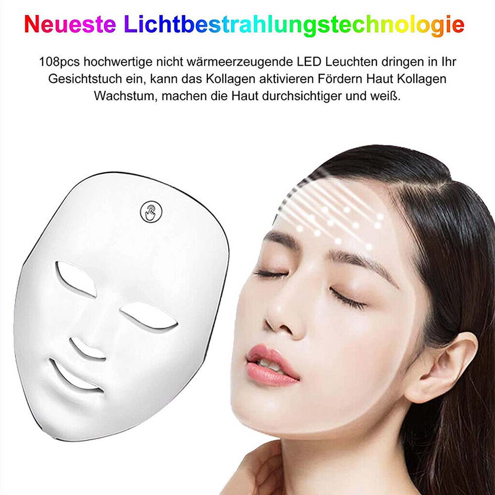 Facial LED Mask Device 7 colors Light Therapy Photon Beauty Machine Skin Rejuvenation Face Care Treatment Anti Acne Wrinkles