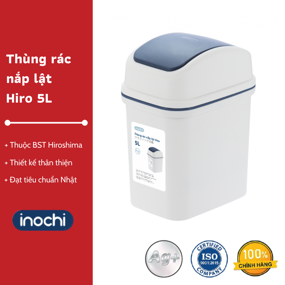 Thùng rác nắp lật Hiro 5L (loại kèm ruột) - Thùng rác gia đình Thùng ...