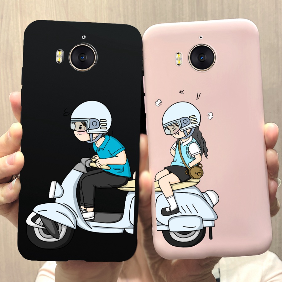 For Huawei Y5 (2017) MYA-L22 Case Motorcycle Girl Boy Painted Soft