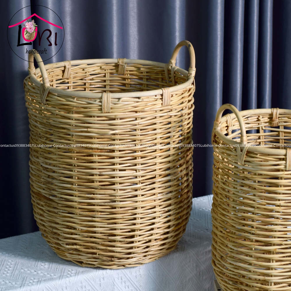 [Lubi Home] - Round rattan basket, set of 2
