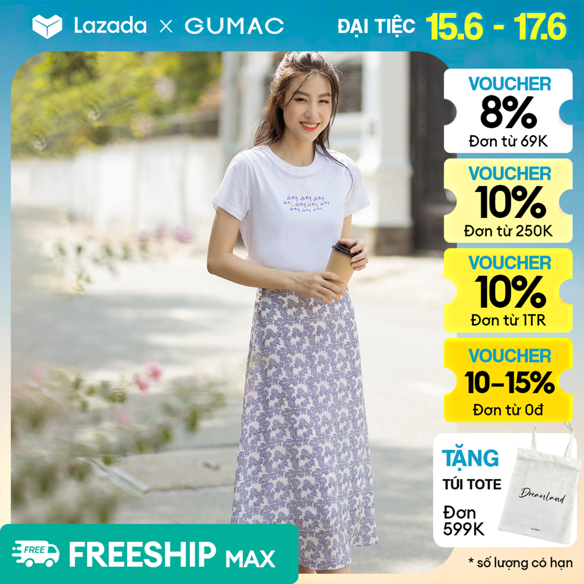 [SALE MẠNH |Voucher 8-15%] Chân váy phối ngọc thời trang GUMAC VD07022