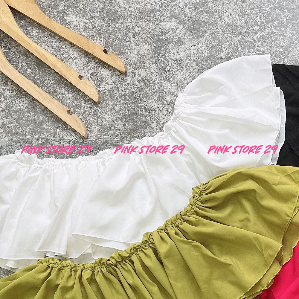 Áo Trễ Vai Croptop Tay Ngắn PINKSTORE29 A5376