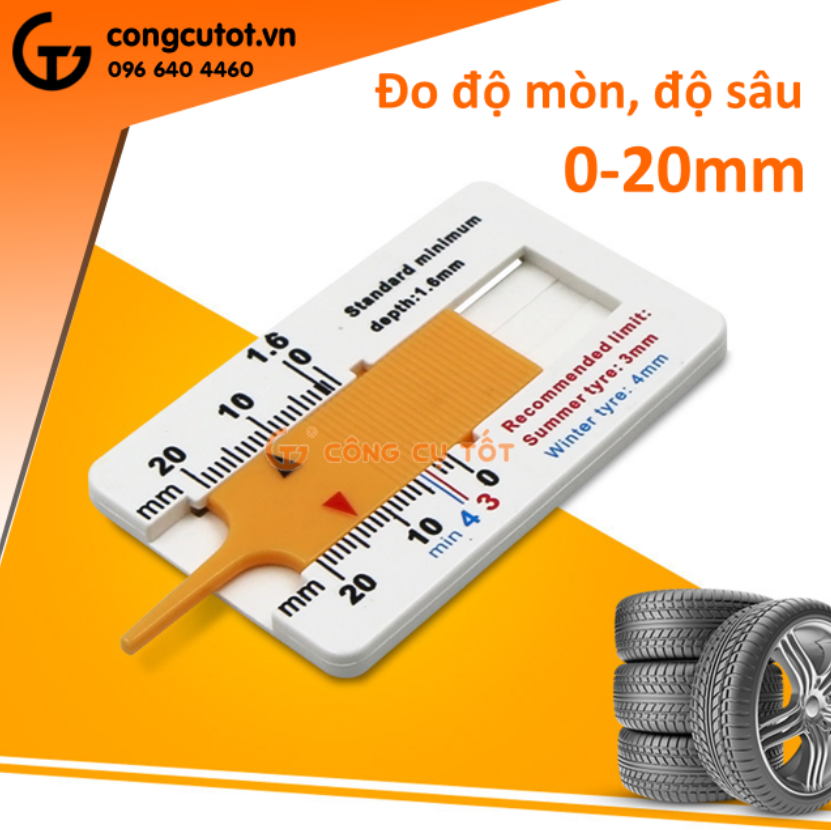 Thước đo độ sâu, độ dày lốp xe mẫu tùy chọn