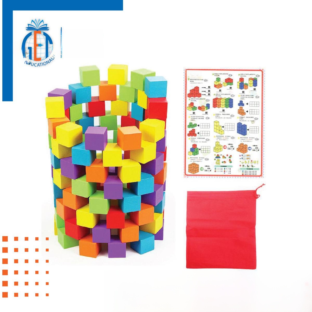 Education Building Blocks 100 Blocks Blocks Colorful Blocks Wooden ...
