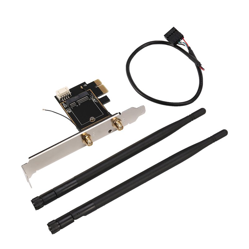 Pci-e x1 to m.2 ngff e-key wifi wireless network adapter converter card with bluetooth for desktop pc