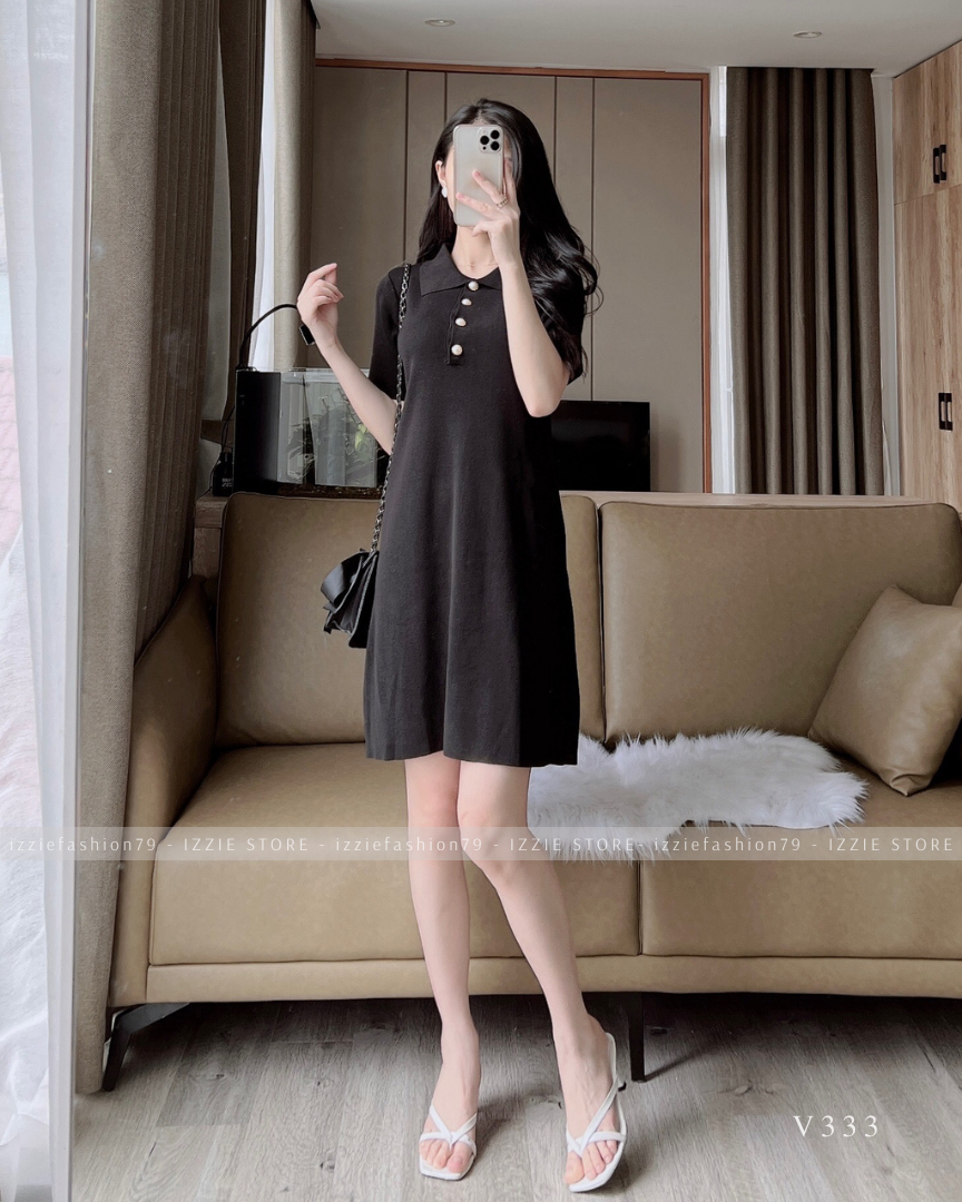 Váy polo basic Izzie V333 form basic, freesize dễ mặc, năng động, trẻ trung