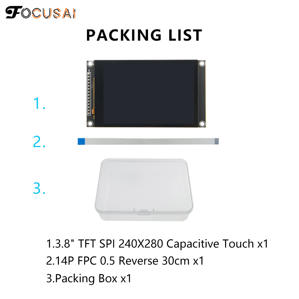 FocusAi LCD Screen Module 3.5inch TFT Display Module SPI Serial 240*320 HD Electronic Accessories Electronic Screen Driver Accessories