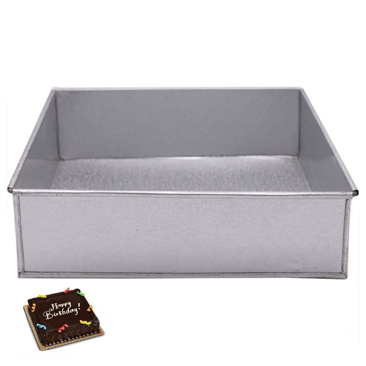 High-Quality Square Cake Baking Mold Galvanized Steel 7 X 7 Inch. 