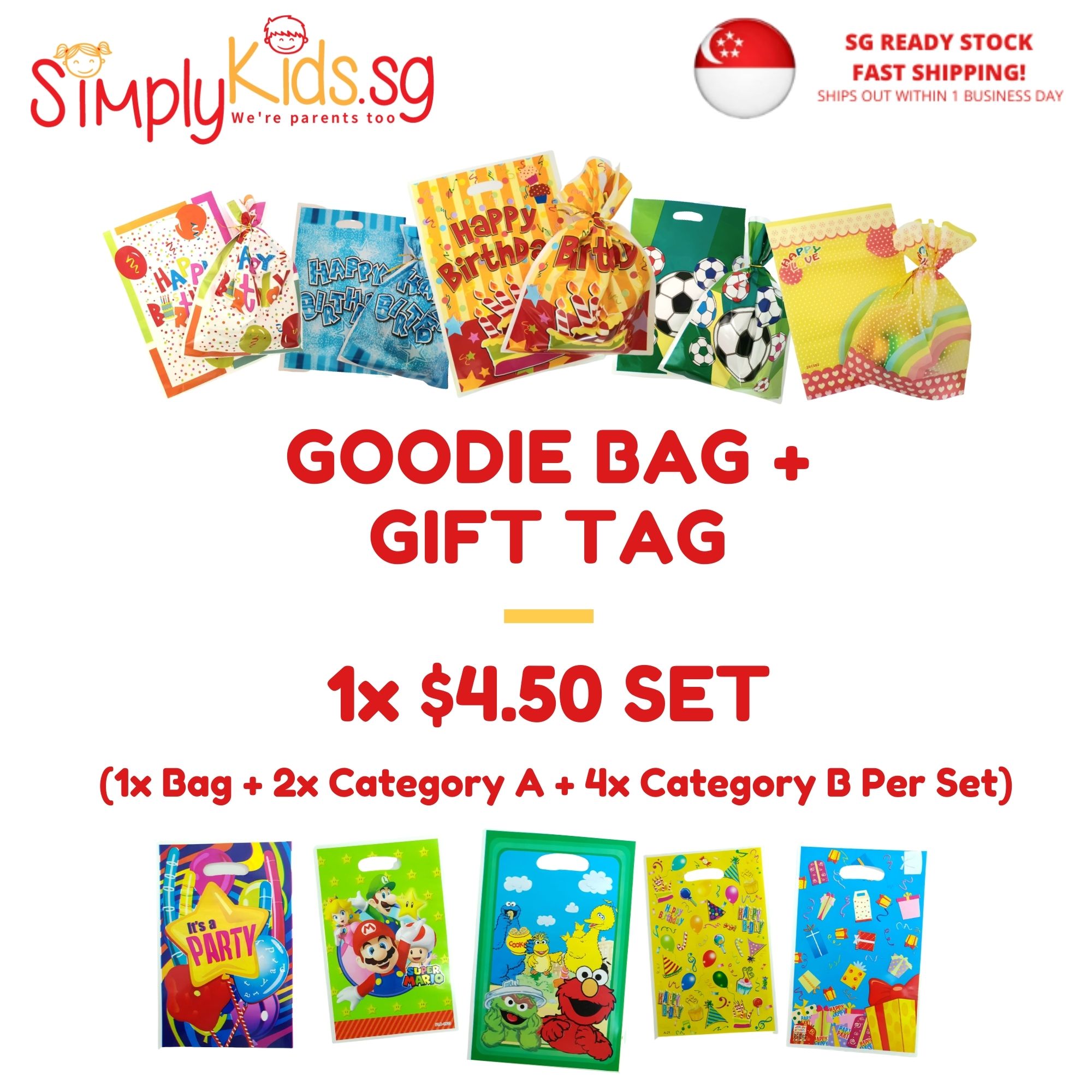 [SG SELLER] SimplyKids.SG® Children Birthday Goodie Bag Kids Birthday