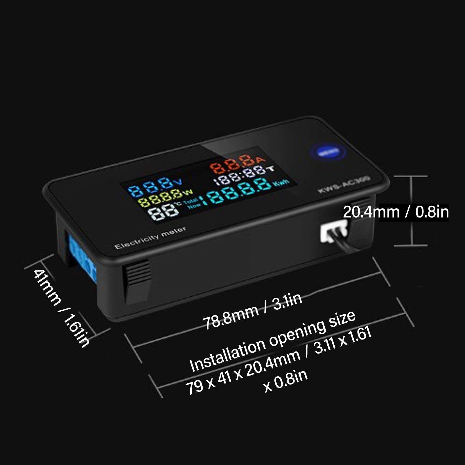 AC Voltmeter Ammeter AC Multimeter Multifunctional AC50-300V 0-100A for Electrical Control Devices. 