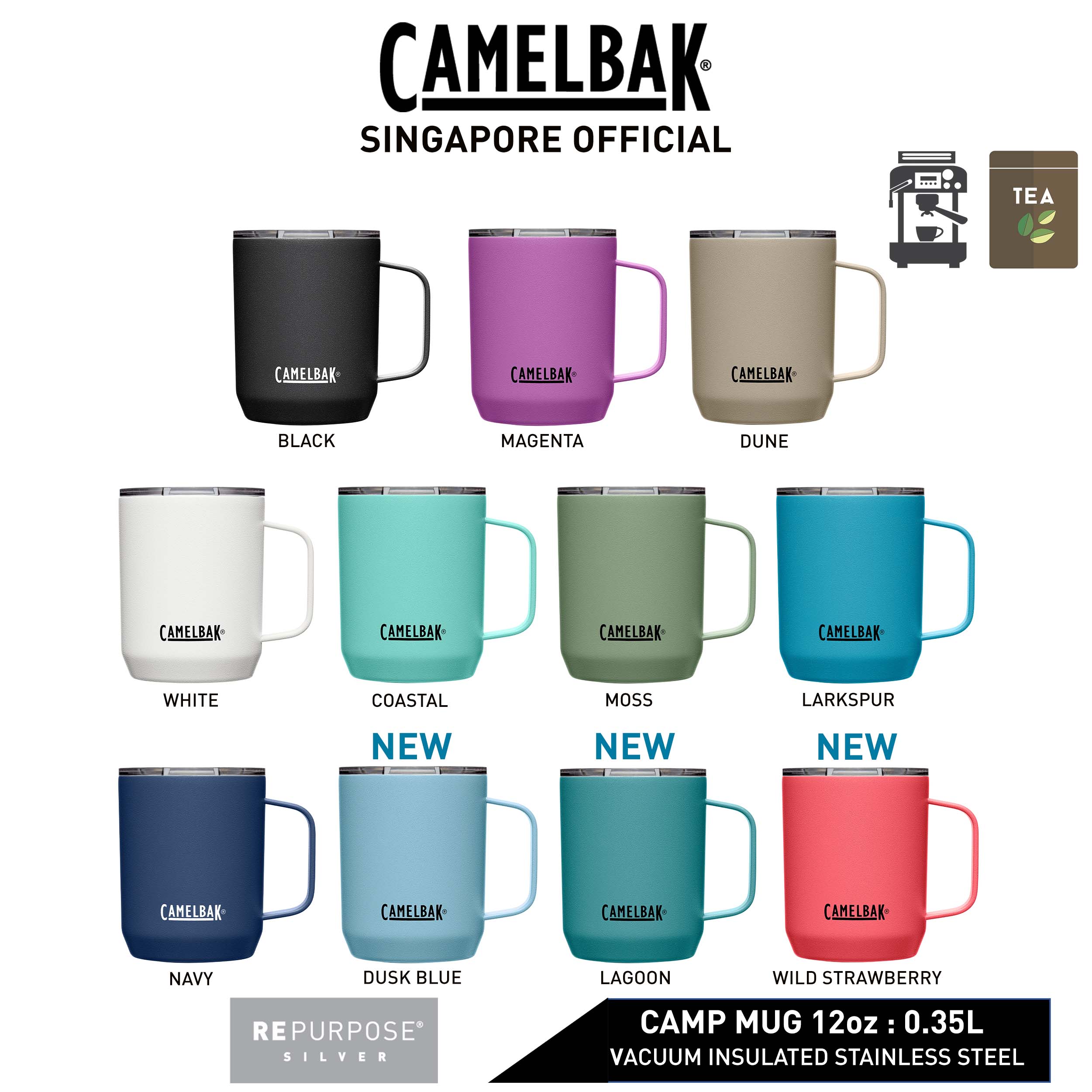 Mug　CamelBak　Mug　Stainless　350ml　Horizon　Singapore　Camp　with　Steel　Insulated　Handle　Lazada