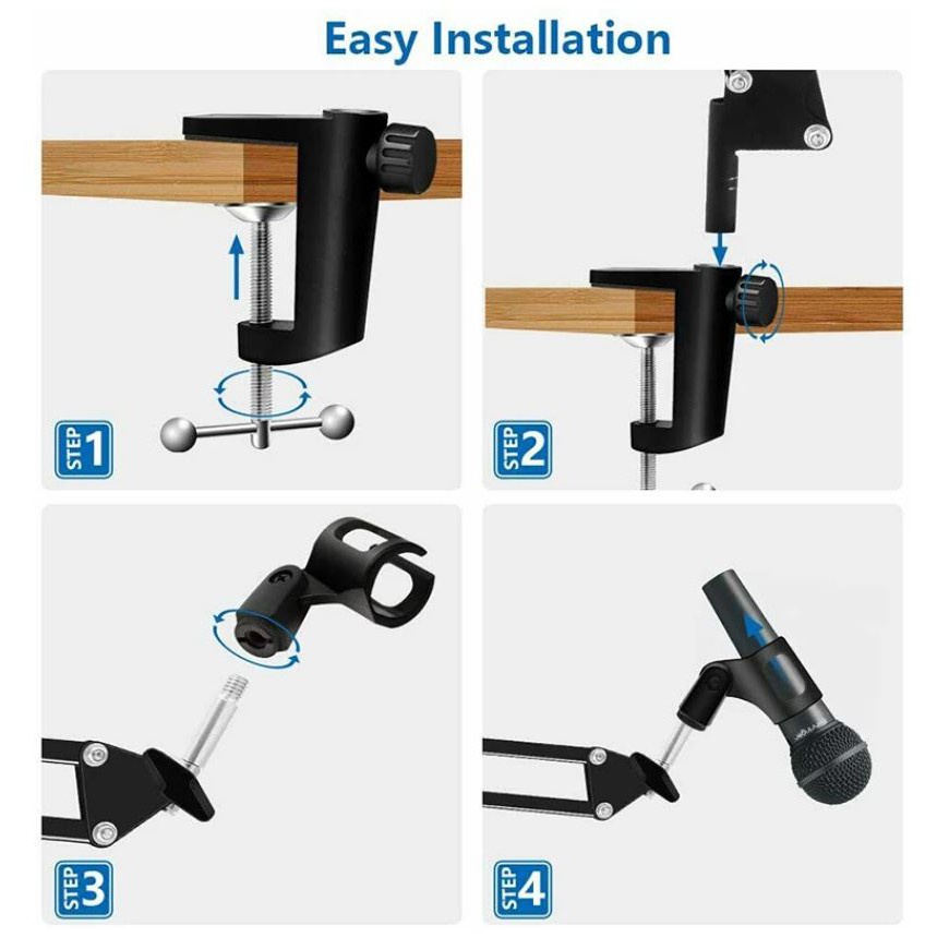 Microphone holders are professional, rotatable, adjustable, solid and durable, easy to install, fast delivery