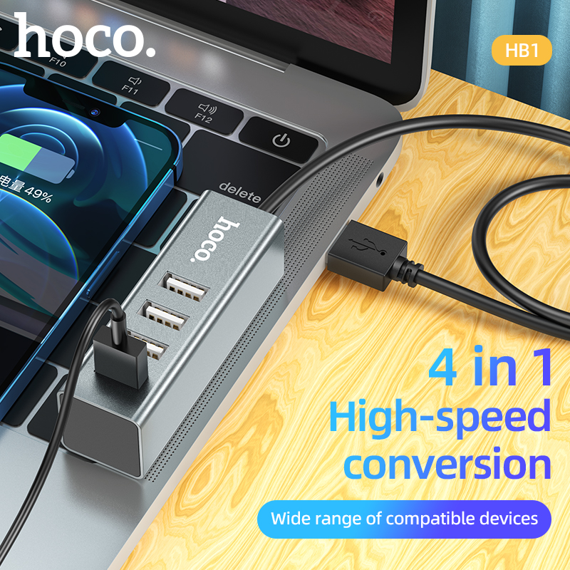 HOCO Bộ Chia Cổng USB 4 Cổng Micro USB HB1 Bộ Chuyển Đổi Kết Nối Usb