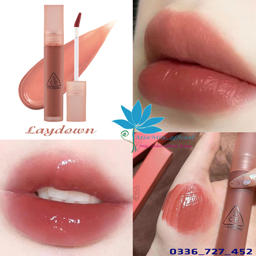Son 3CE Laydown Blur Water Tint Laydown Son Kem Tint Lì Màu Hồng Đào Nude Pha Hồng Nâu [CHÍNH HÃNG CHECK HIDDEN TAG]