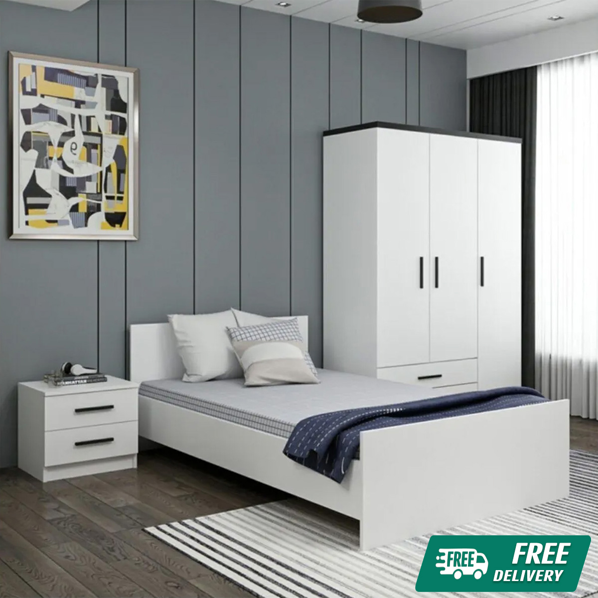 Furnitureshala Ivory Essence bed room set
