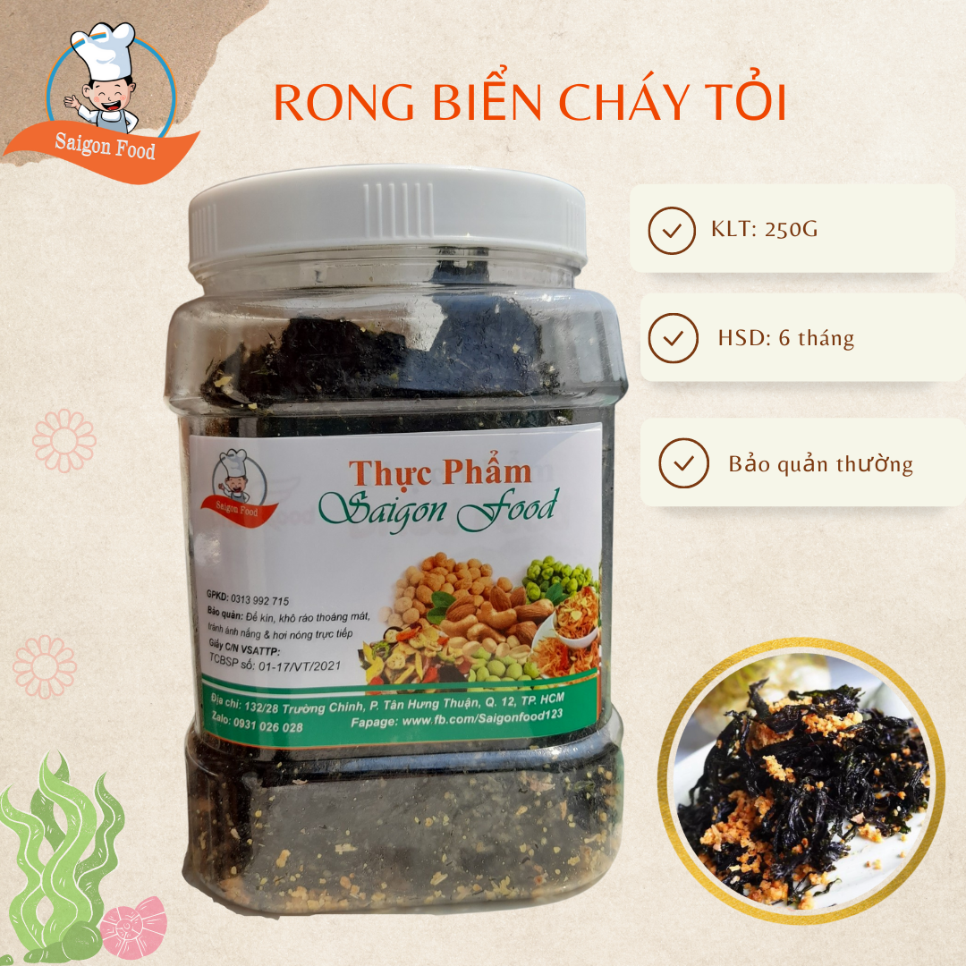 [HCM]500gram rong biển cháy tỏi VSATTP