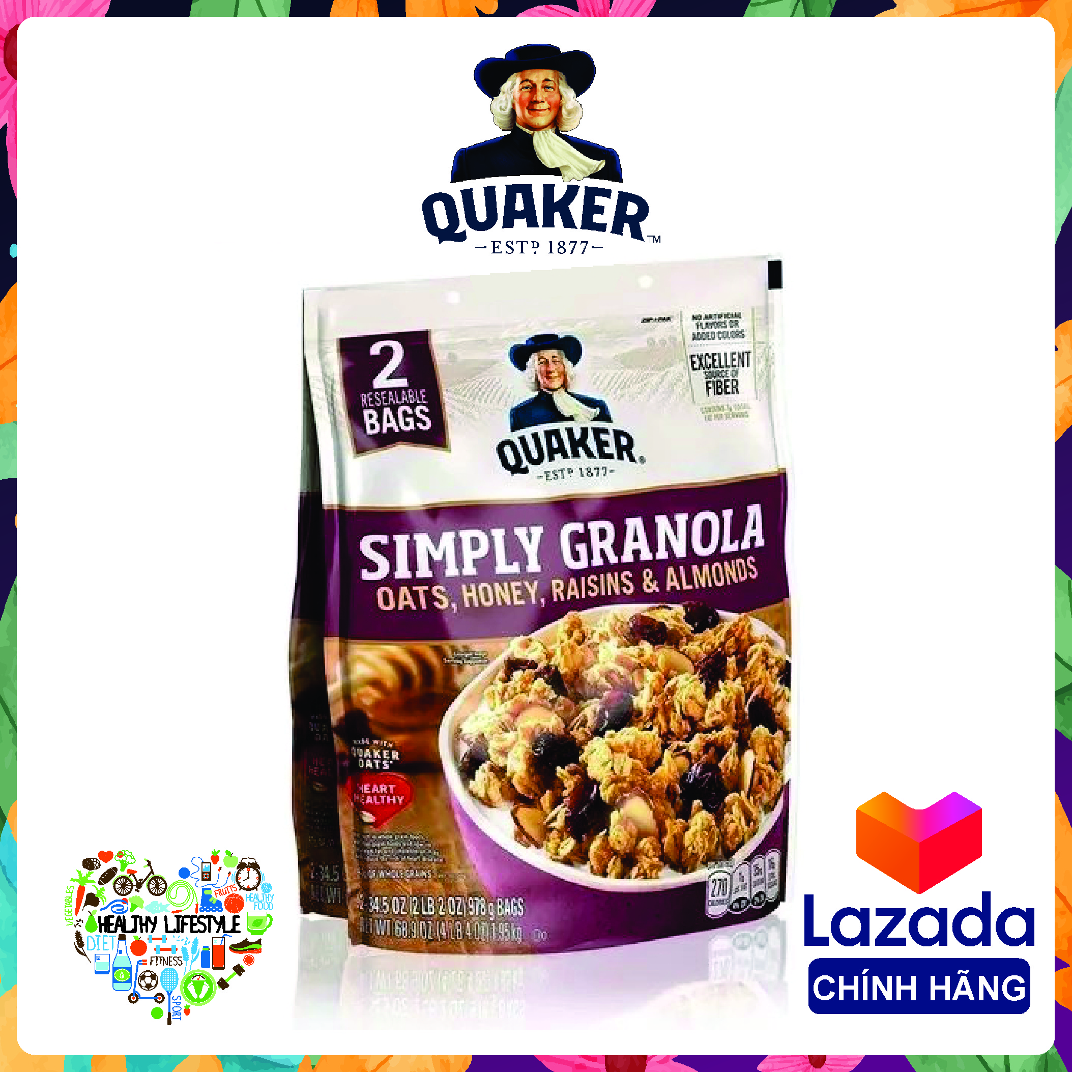 Ngũ Cốc Ăn Liền Simply Granola (1pac 2 gói x 978g)