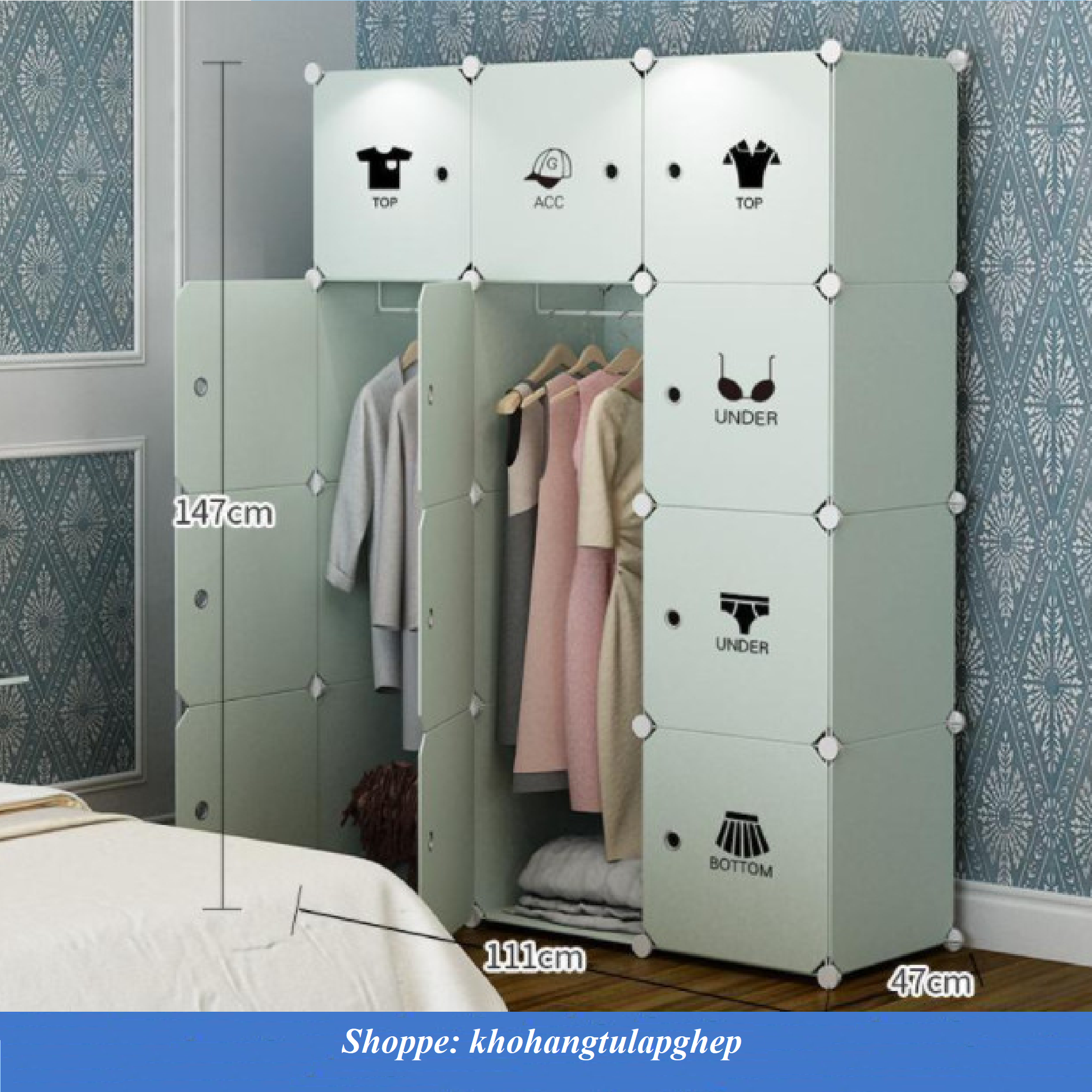 Tủ ghép 12 ngăn nhiều mẫu mới