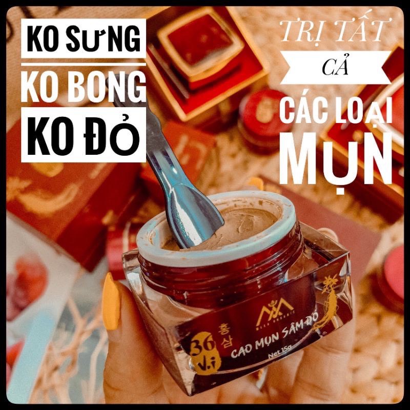 Cao mụn sâm đỏ 36 vị - meea organic Hủ Mini 5Gr
