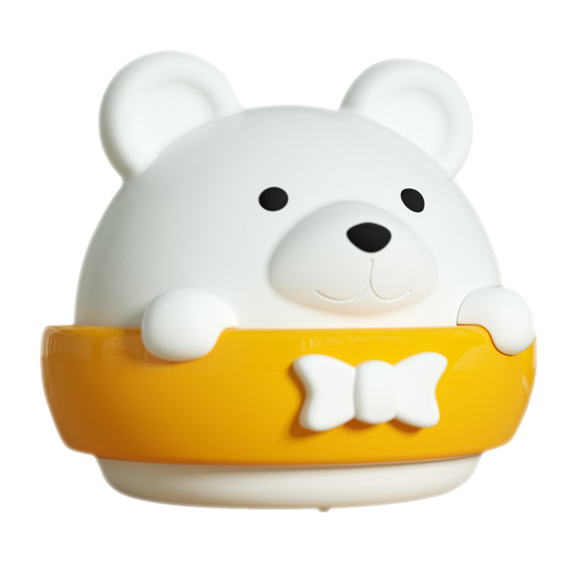 Creative bear LED night light charging plug remote control bedroom bedside no perforation eye protection wall light