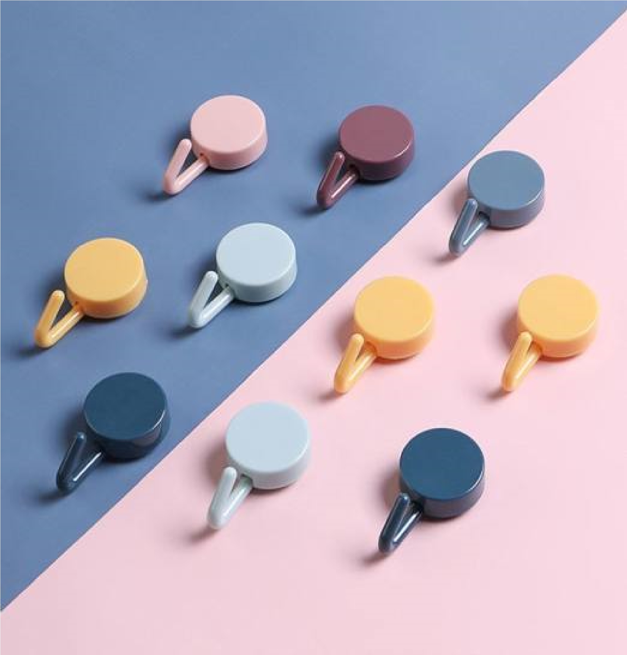Set 5 móc tròn dán tường treo đồ đa năng