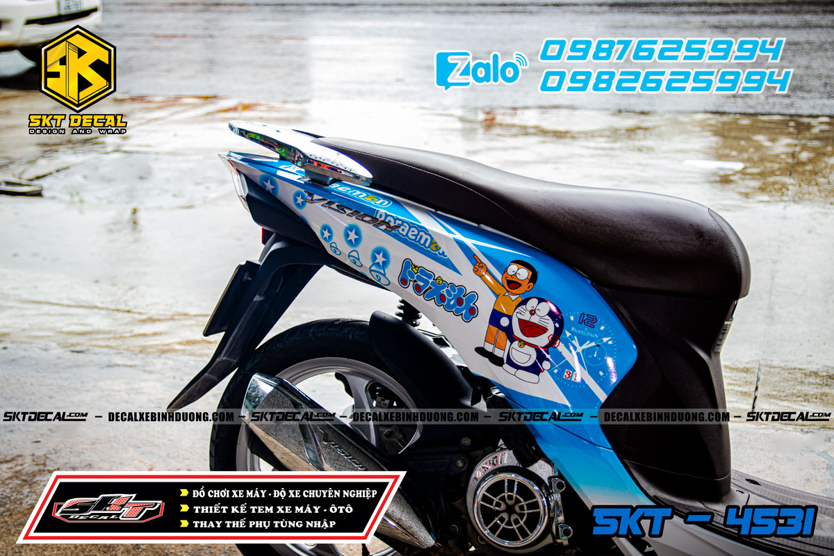 tem trùm vision 2015 xanh trắng doremon 4531