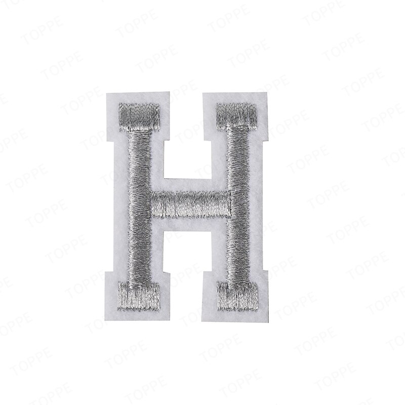 New 1Pc silver Color English Alphabet Letter A-Z Applique Iron On