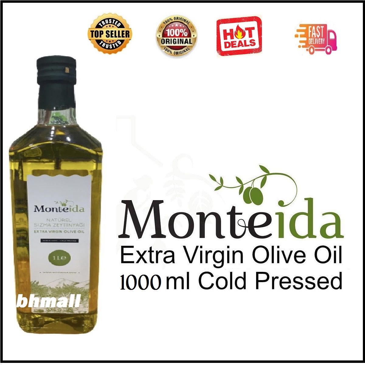 Ready Stock Monteida Extra Virgin Olive Oil (1 liter/500ml/250ml) From