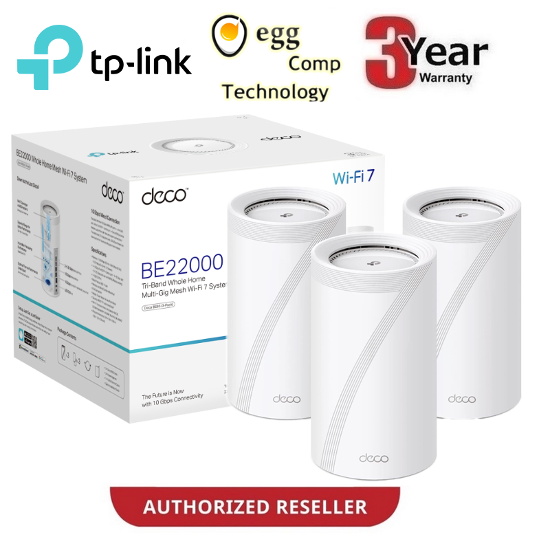 TPLINK BE85 BE22000 WIFI 7 TRIBND MULTI GIGABIT MESH WIFI ROUTER WITH