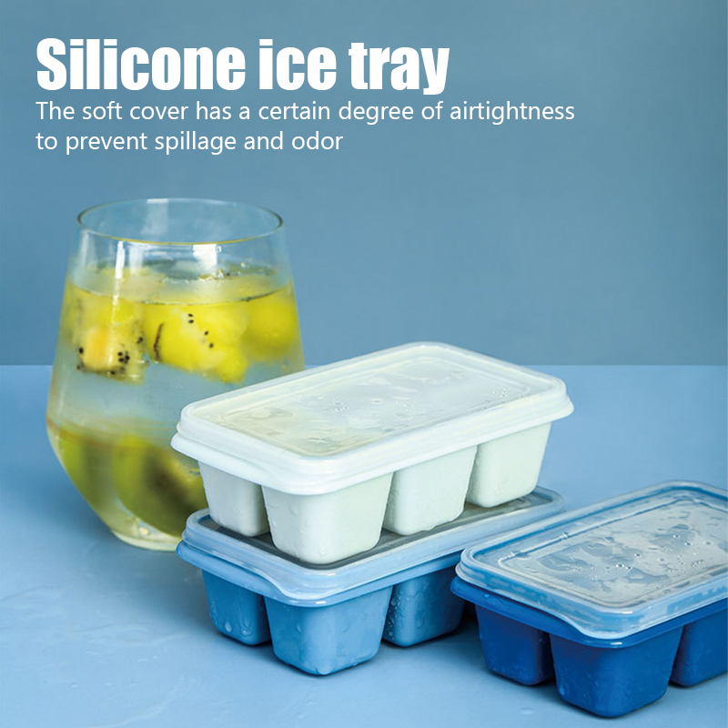Silicone Ice Cube Maker Trays with Lids Small Square Mold Ice Maker Kitchen Tools Accessories Ice Mold