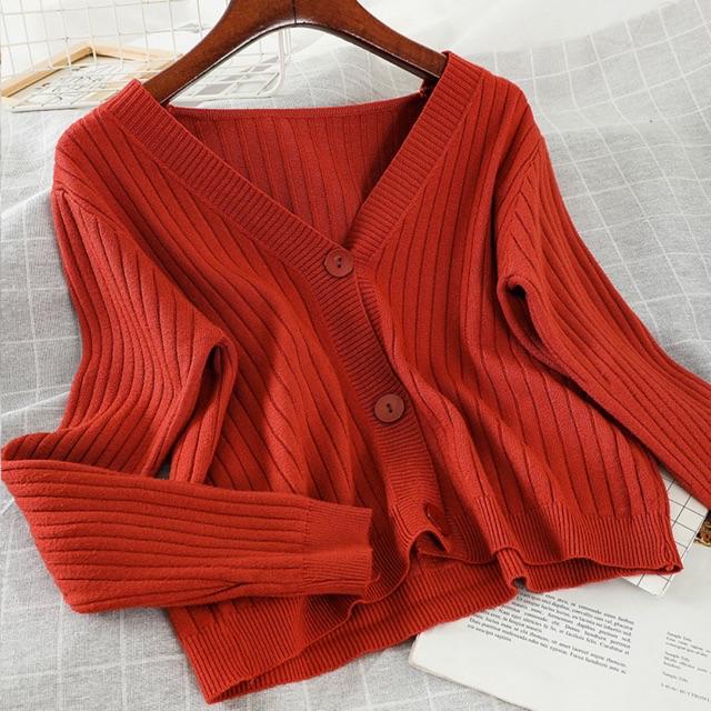 Áo len cardigan cổ tim cài cúc (hàng nhà máy Quảng Châu)