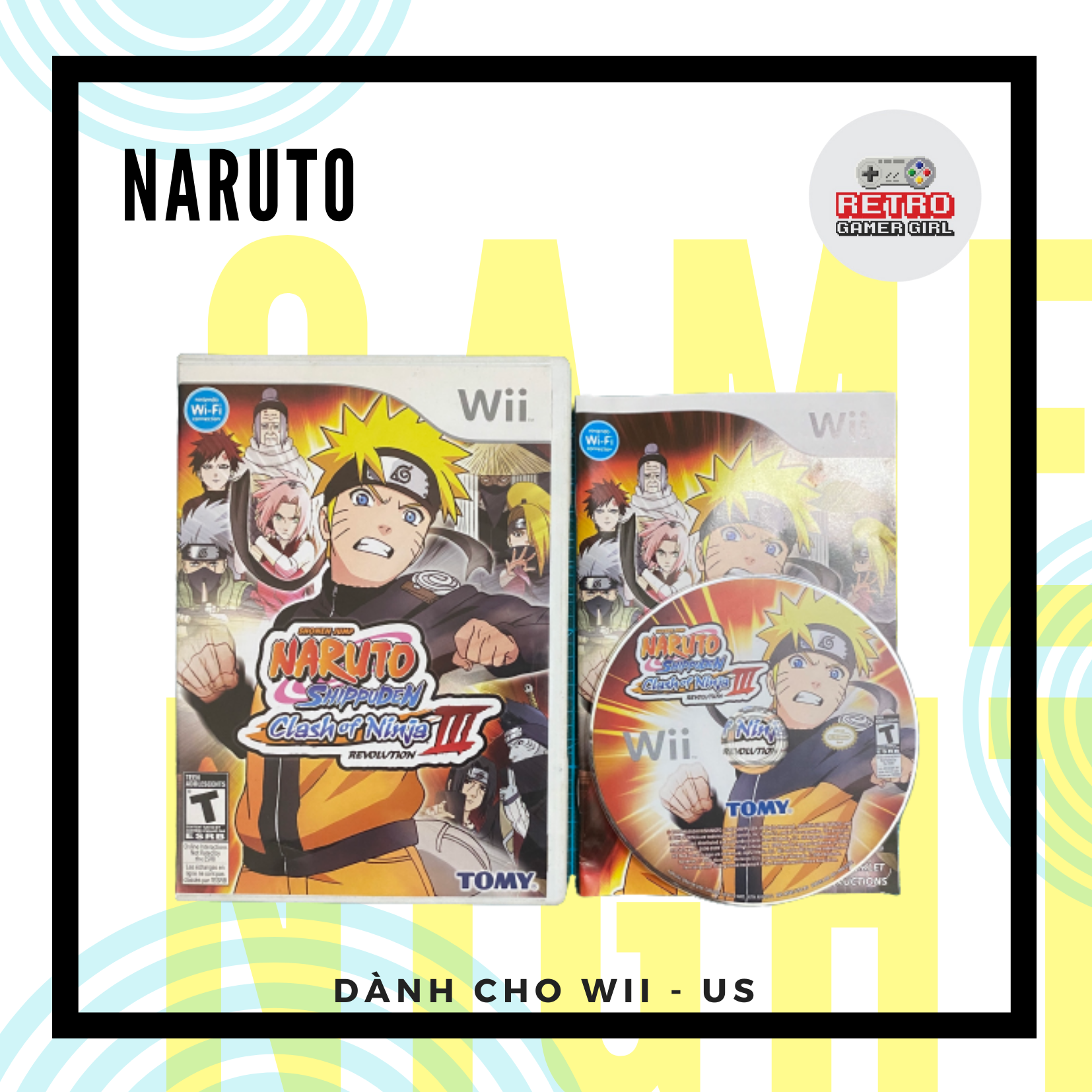 Đĩa game Naruto Wii hệ US