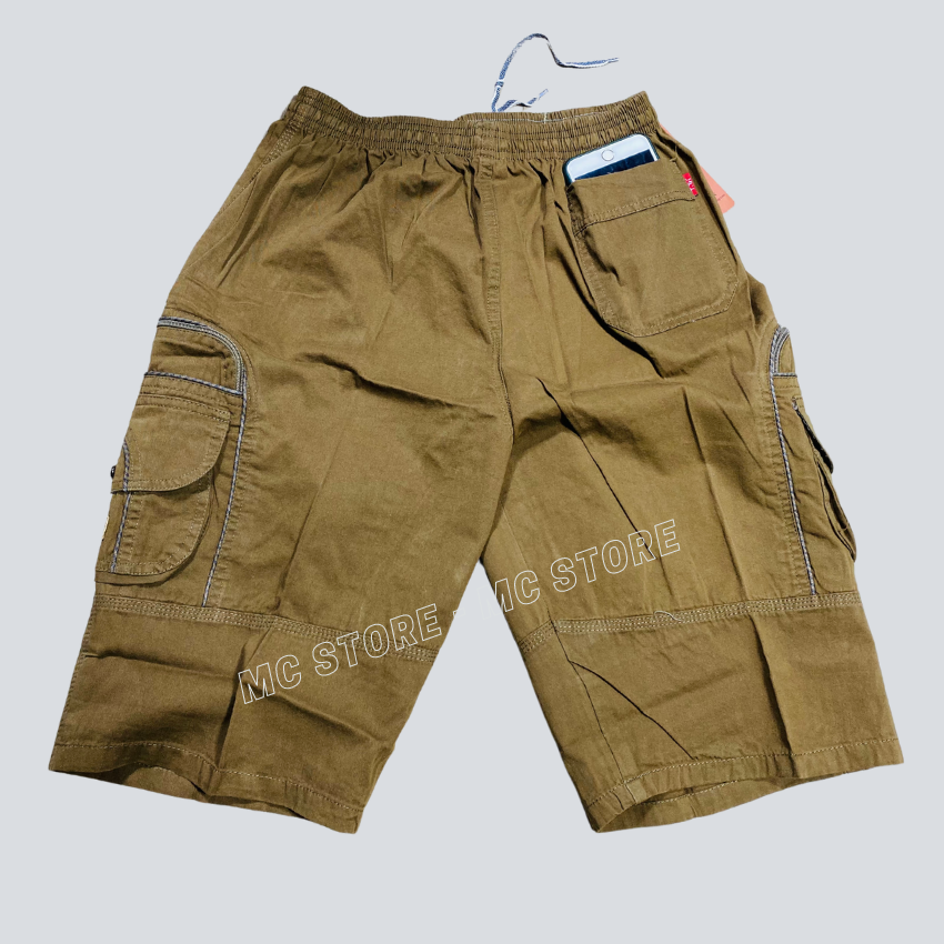 Freeship Quần Short Kaki Túi Hộp Lưng Thun Lua Co Giãn Cao Cấp