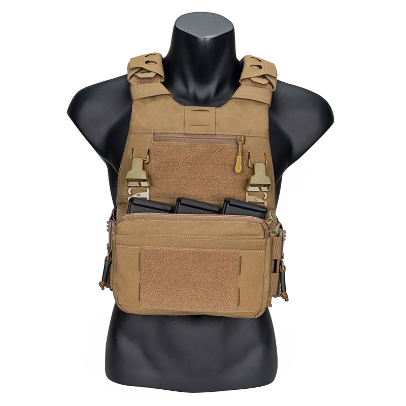Idogear tactical fcsk 3.0ex plate carrier molle lightweight tactical vest+ferro vest shoulder pads+dope pouches set