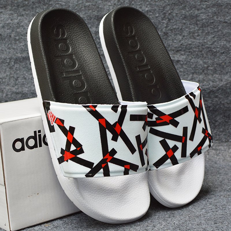 DÉP ADIDAS_SAMPLE ORIGINAL 2 MÀU ĐEN TRẮNG QUAI ĐEN TRẮNG ĐỎ