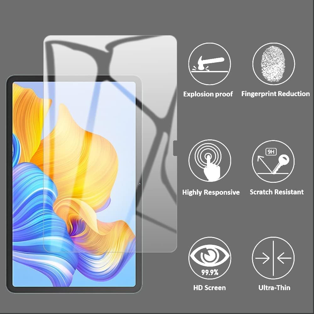 Tempered Glass Screen Protector For Honor Pad 8 HD Clear 12 Inch Explosion-proof Tablet Screen High Hardness Anti-scratch Anti-fingerprint Bubble-Free Protective Film For Honor Pad 8.