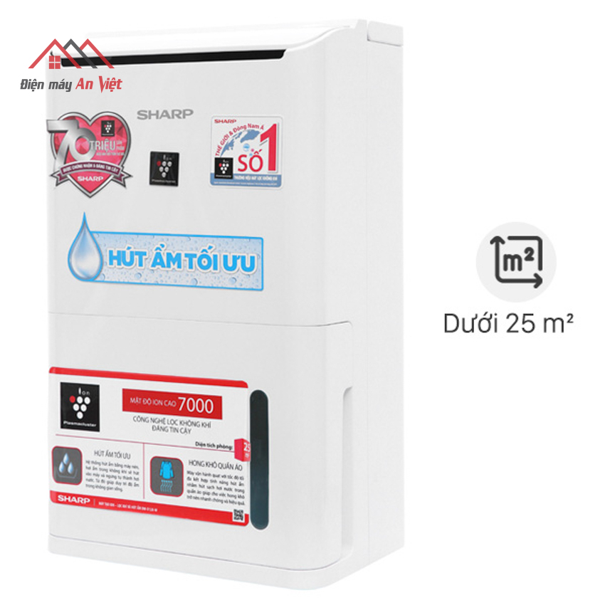 Máy lọc không khí và hút ẩm sharp dw-d12a-w - hàng chính hãng