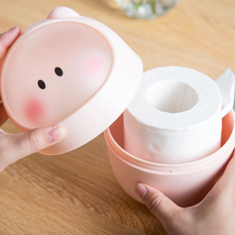2Pcs Mini Waste Bin Desktop Garbage Basket Cleaning Barrel Creative Small Desk Organizer Storage Dustbins Animal Trash Can Paper Towel Container Blue & Pink