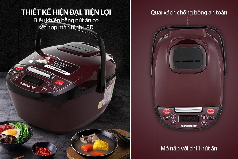 Nồi cơm điện tử 1.8L SUNHOUSE SHD8909