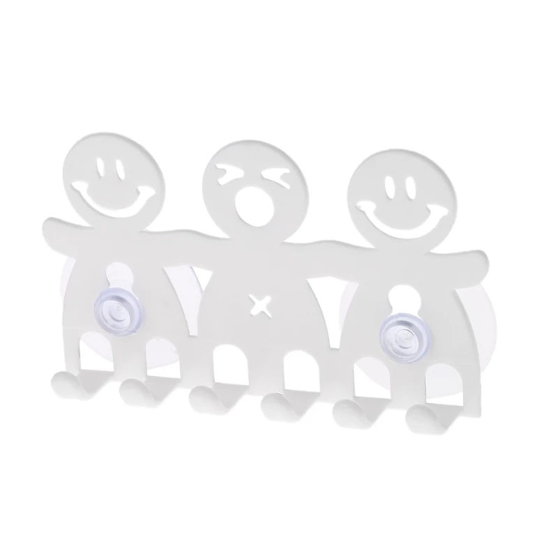YESPERY Toothbrush Holder Wall Mounted Suction Cup 5 Position Cute Cartoon Smile Toothbrush Rack