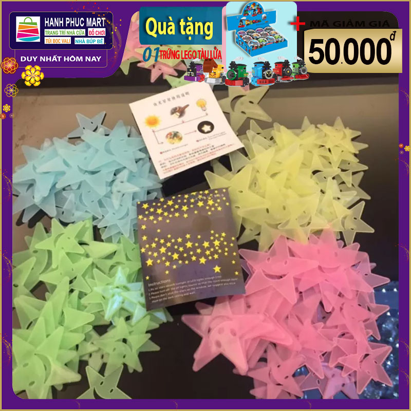 ( size lớn) 36 ngôi sao dán tường phát sáng trong đêm  hấp thụ ánh sángHPM36Star