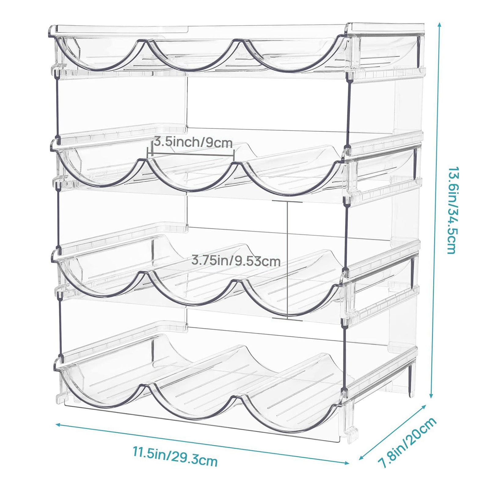 Stackable Cup Holder Stand Stackable Water Bottle Storage Rack Organizer for Kitchen Fridge 2/3/4 Layers Cup Holder Stand for Tumbler Mug Transparent Detachable Cabinet Shelf Space Saving Kitchen
