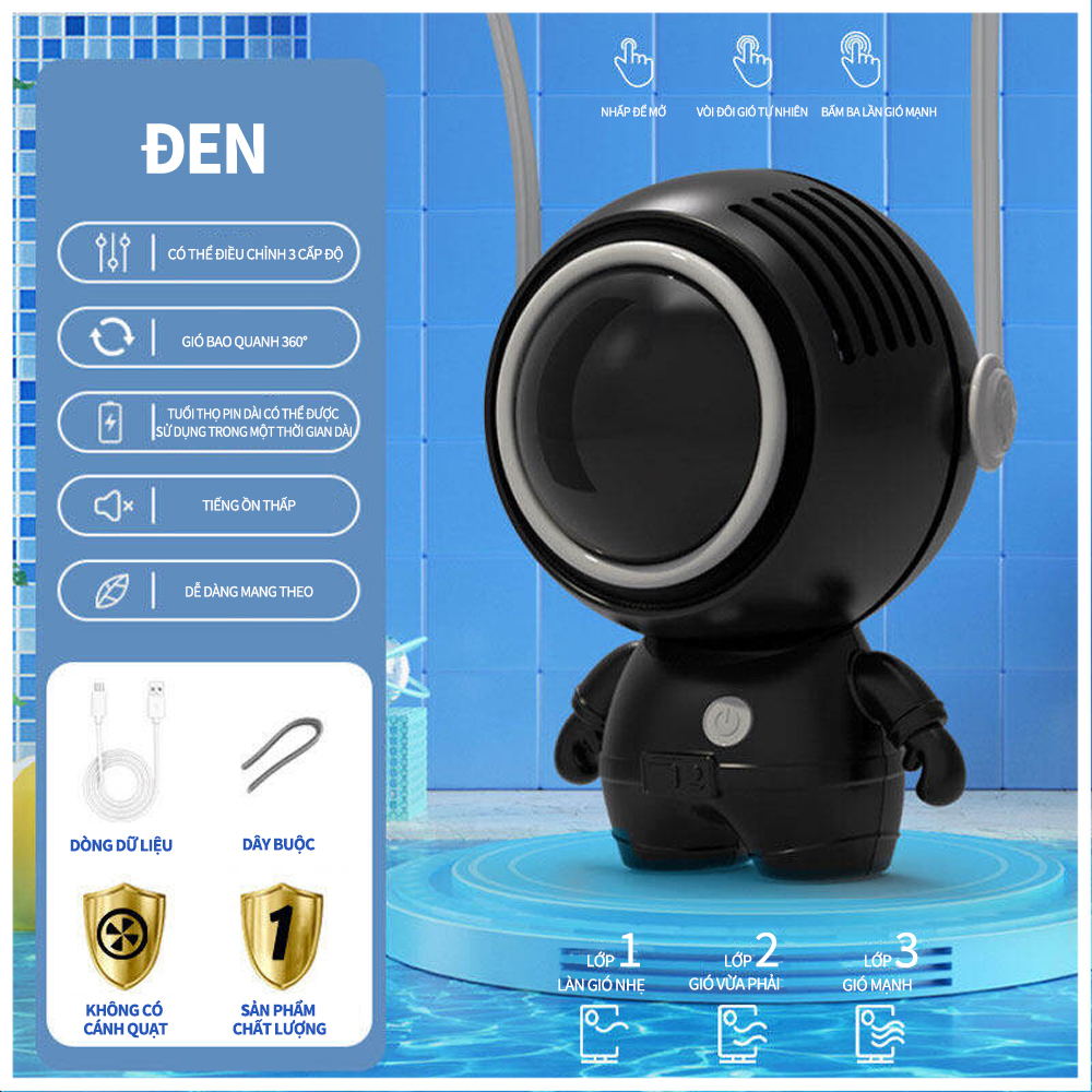 Lamjad phi hành gia mini quạt: điện sạc, đeo cổ, cầm tay, điều hòa máy lạnh, để bàn - quạt mini đa năng