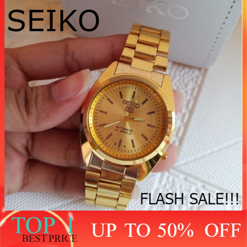 Seiko 5 21 Jewels Automatic Hand Movement All Gold Watch for Men | Lazada PH