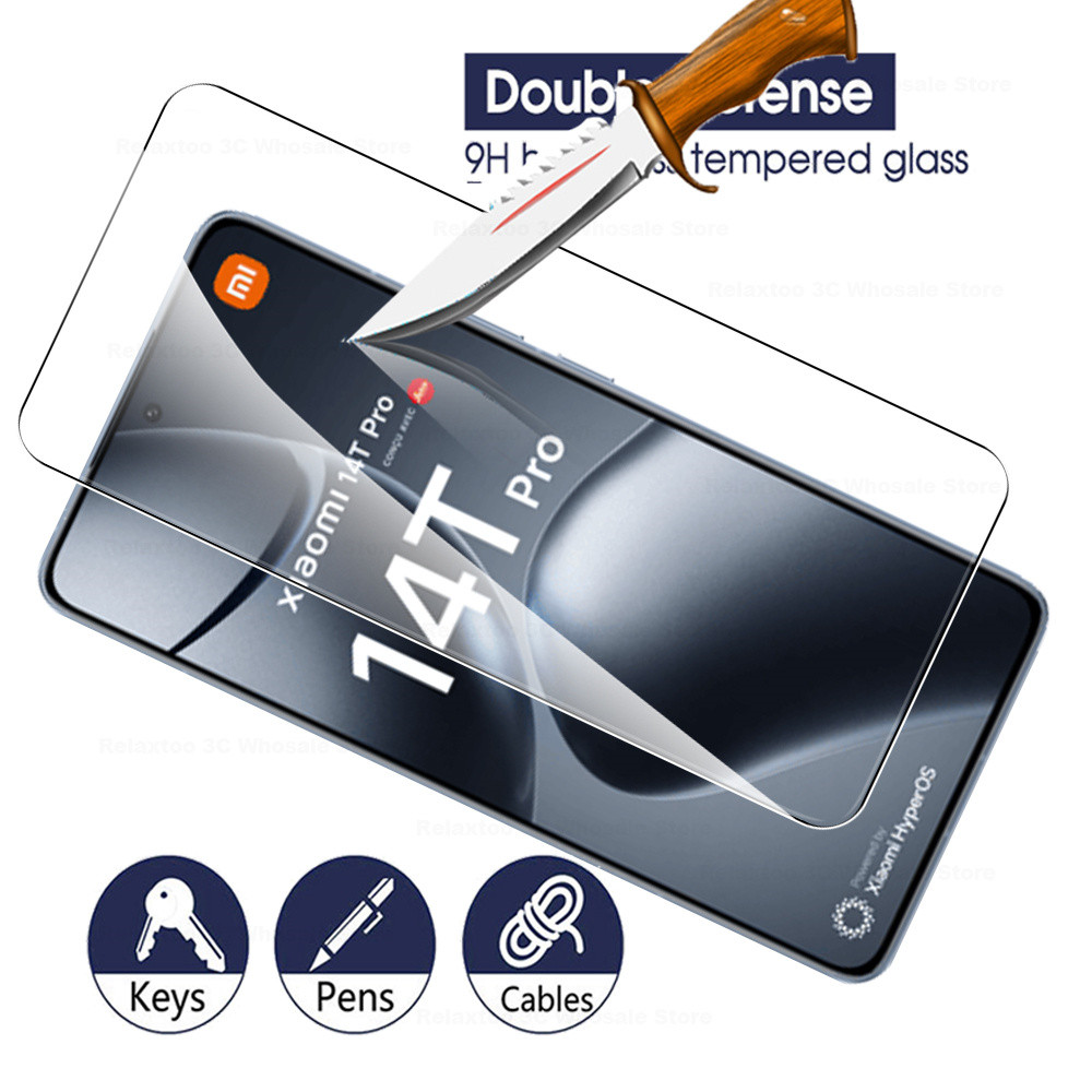 For Xiaomi 14T Pro 3PCS HD Anti-Scratch Tempered Glass Protector for xiaomi 14t pro MI 14T PRO 6.67 inches No Black Edge Screen Protector Full Coverage. 