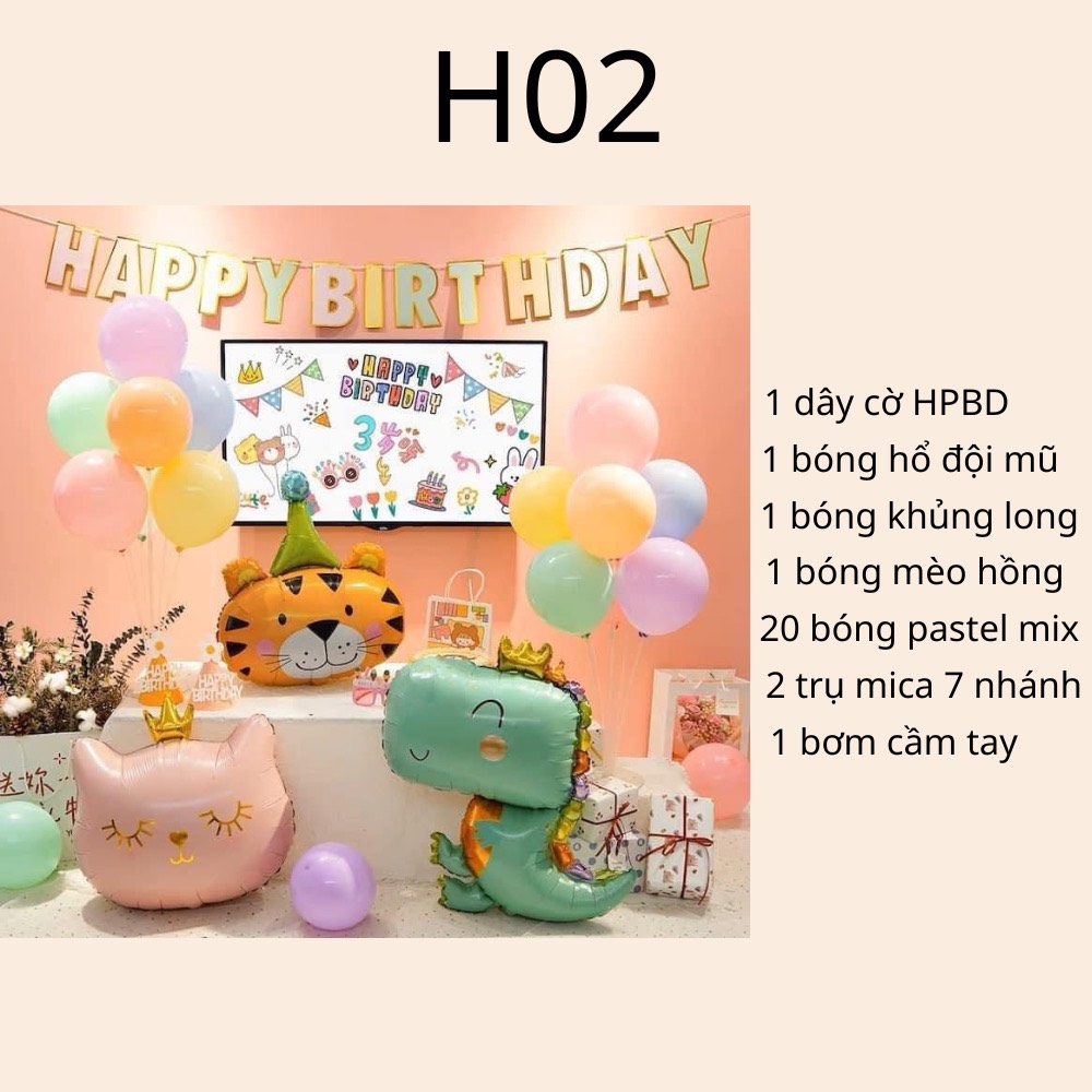 Set Bóng Bay Trang Trí Thôi Nôi,Bóng BayTrang Trí Sinh Nhật Bé Trai Bé Gái -Booshopdecor