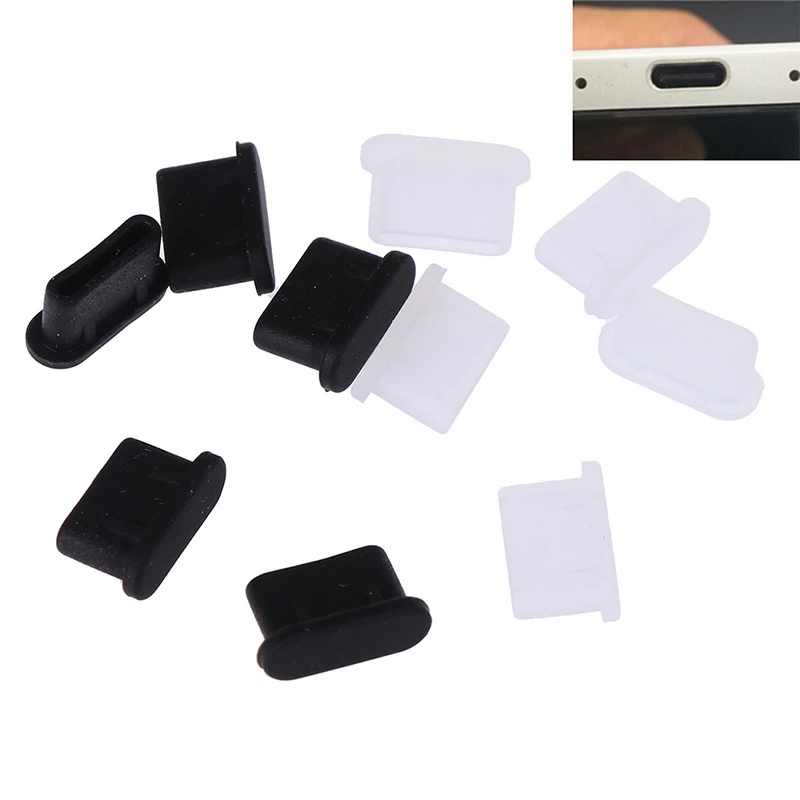 10Pcs USB Dustproof Cover Cap Type-C Charge Port Dust Plug for USB Type C Cable Interface Protector Type Charge Port